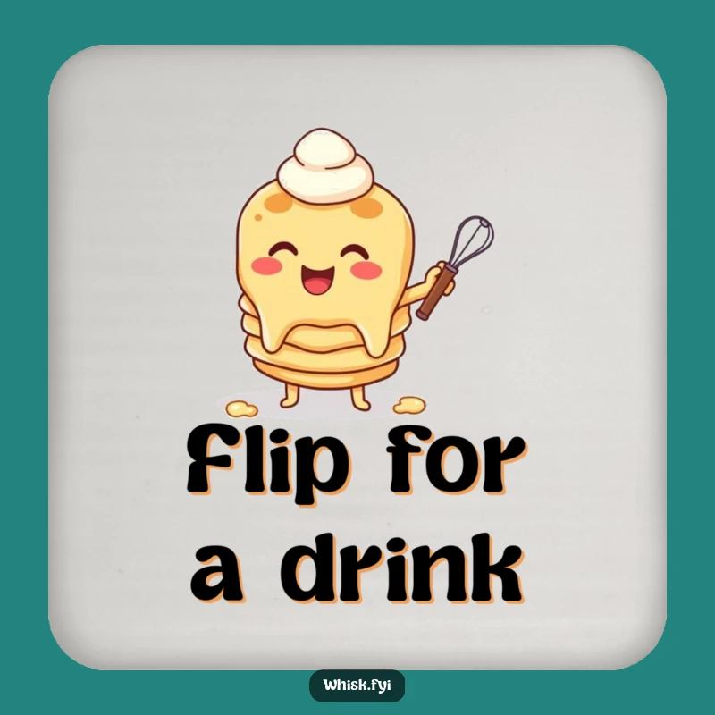 Funny Pancake Whisk Coaster: Protect Surfaces with Breakfast Charm