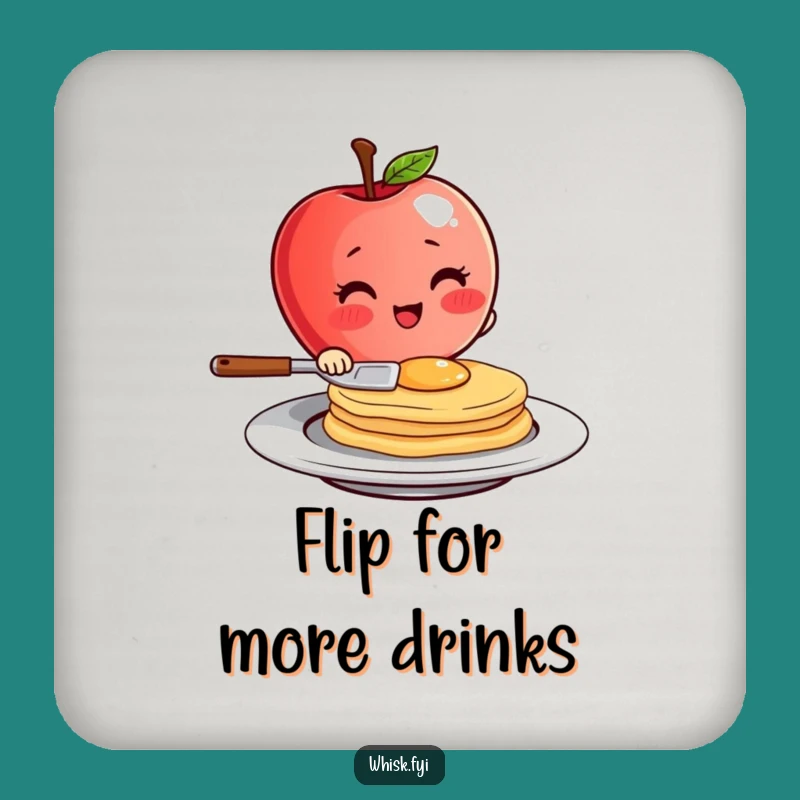 Funny Apple Pancake Coaster Set - Protect Surfaces with Breakfast Humor