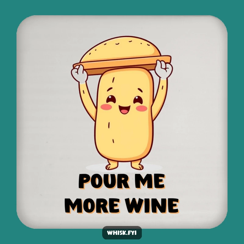 Funny Baguette Baker Coaster: Protect Surfaces with Bread Humor