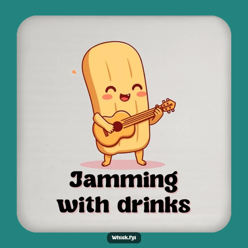 Funny Baguette Guitar Coaster: Protect Surfaces, Perfect Funny Gift for Music Hosts