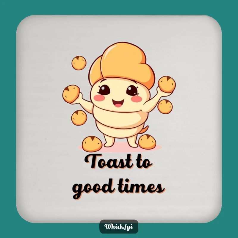 Funny Croissant Coaster Set: Bakery Drink Mats, Hilarious Foodie Accessory Gift