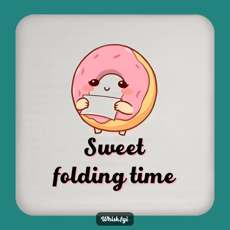 Funny Donut Folding Drink Coaster: Determined Baker Accessory for Table Protection Gift