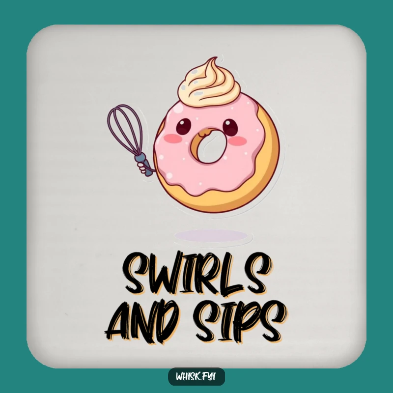 Funny Donut Frosting Coaster: Cute Pastry Drink Mat Funny Gift for Hosts