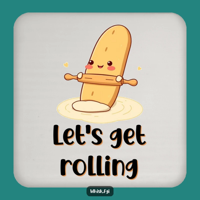 Funny Gleeful Baguette Baking Coasters - Set of Baker's Drink Savers Gift