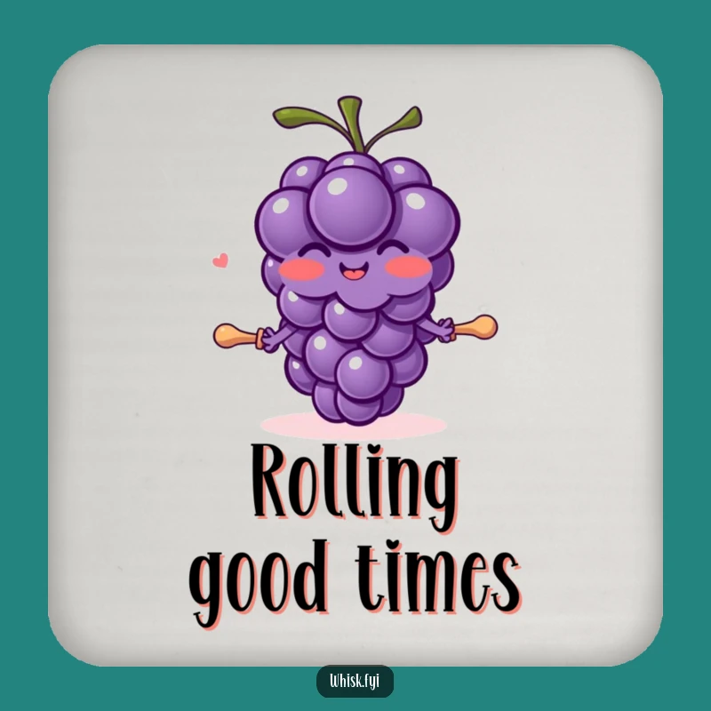 Funny Grape Baker Coaster - Joyful Dough Rolling Drink Protector, Quirky Gift