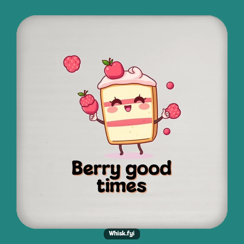 Funny Kawaii Cake Coaster: Berry Juggling Dessert Protection, Unique Funny Gift
