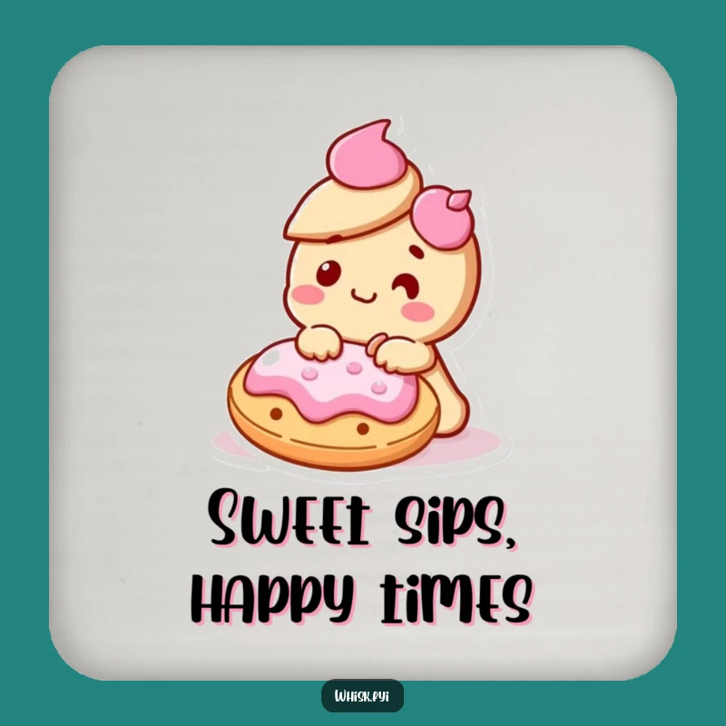 Funny Kawaii Cookie Drink Coaster - Decorating Delight Humor Gift