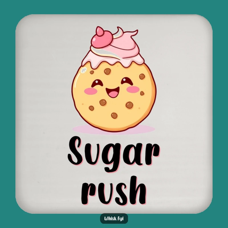 Funny Kawaii Cookie Icing Drink Coaster: Protect Surfaces with Sweet Style