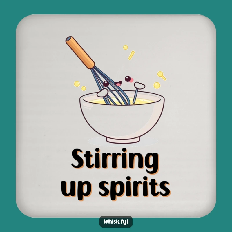 Funny Kawaii Whisk Coaster Set for Energetic Kitchens