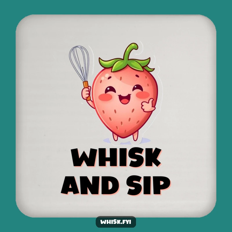 Funny Strawberry Whisk Coaster: Protect Surfaces with Sweet Humor