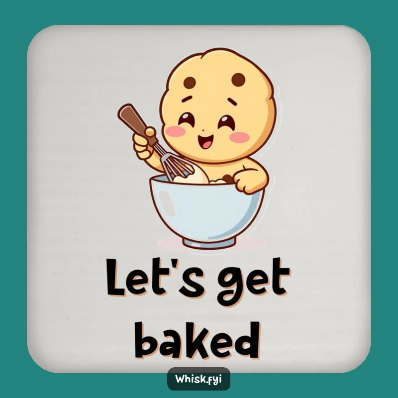 Funny Whisking Cookie Coaster: Protect Surfaces with Baking Charm
