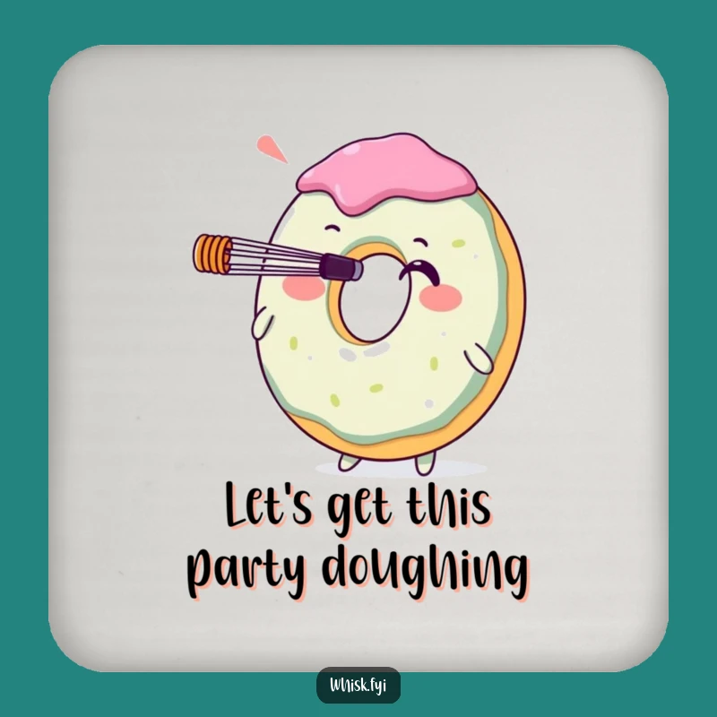 Funny Donut Whisk Nose Balance Coaster Set: Protect Surfaces with Delightful Baking Humor