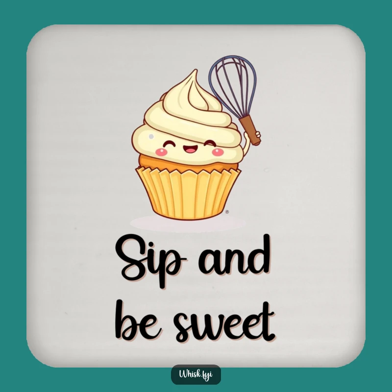 Funny Cupcake Coaster: Cheerful baker, protecting surfaces with sweetness, a cute funny gift.