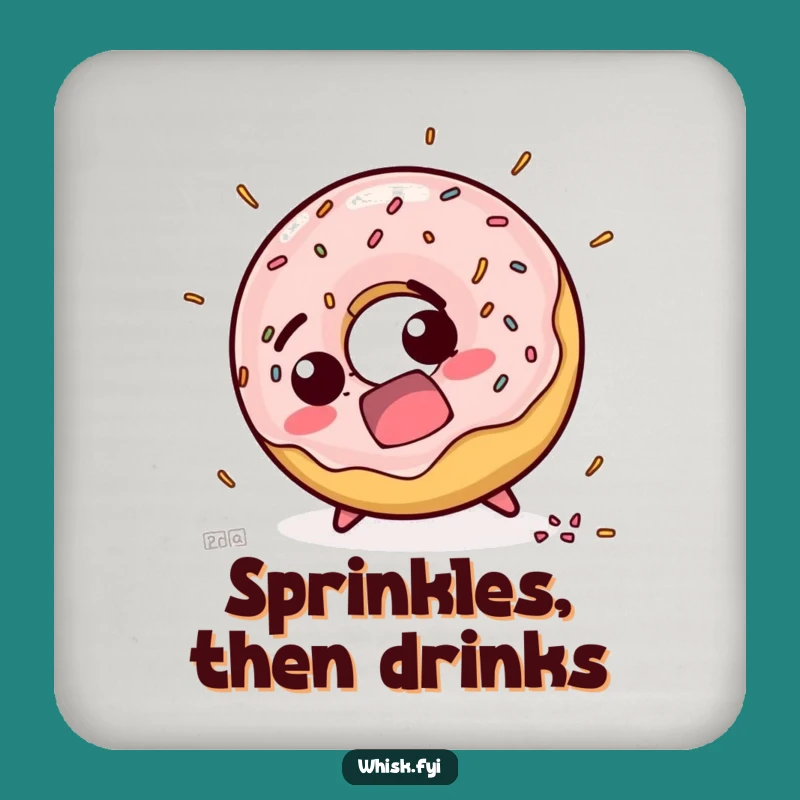 Funny Startled Doughnut Coaster - Hilarious Tabletop Protection