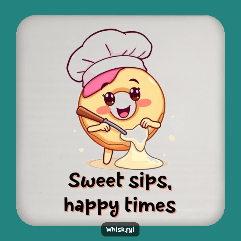 Funny Chef Donut Coaster Set: Protect Surfaces Sweetly, Perfect Funny Gift for Bakers