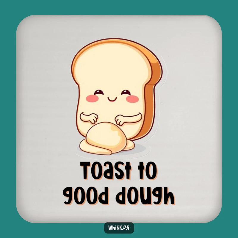 Funny Bread Kneading Drink Coaster: Whimsical Baker Accessory for Table Protection Gift