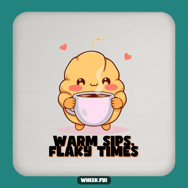 Funny Blushing Croissant Coaster - Charming & Hilarious Table Protector