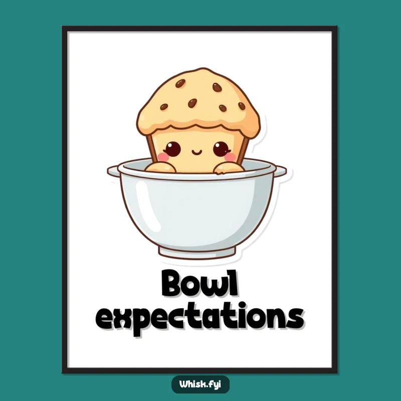 Funny Curious Muffin Poster - Whimsical Baker's Wall Art for Humorous Homes