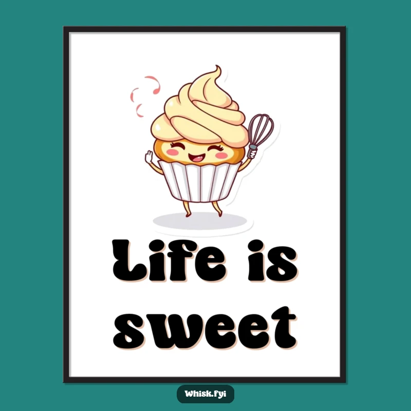 Funny Cupcake Whisk Poster: Sweet and Hilarious Baking Wall Art