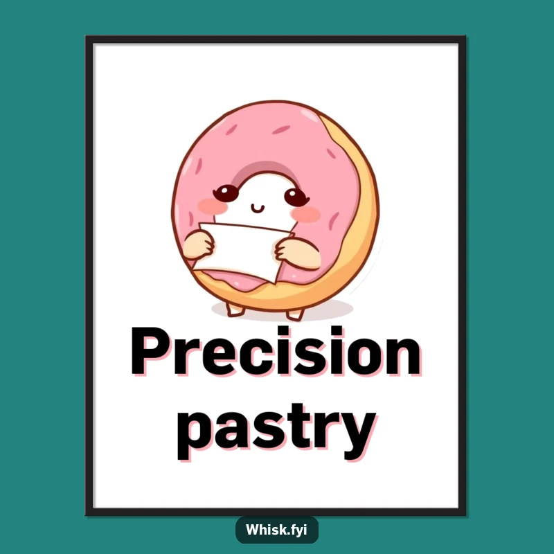 Funny Donut Folding Poster: Determined Baker Art Print for Kitchen Gift