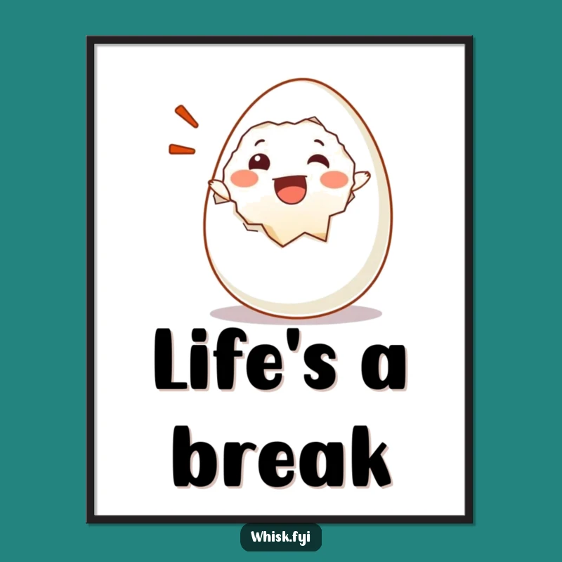 Funny Happy Egg Poster - Hilarious Breakfast Art Gift