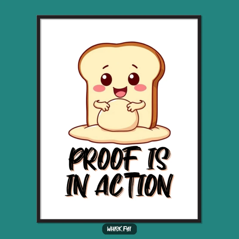 Funny Kawaii Bread Poster - Hilarious Baking Art Print