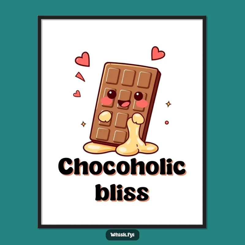 Funny Kawaii Chocolate Poster: Sweet & Hilarious Wall Art for Gift