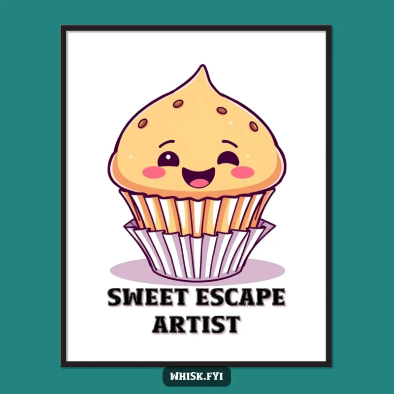 Funny Muffin Joy Poster: Brighten Your Walls with this Cheerful Baked Treat Art