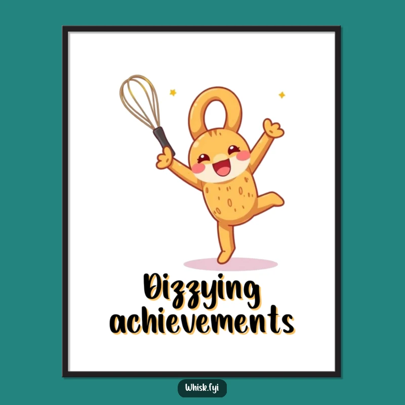 Funny Pretzel Somersault Poster A Whimsical Baking Art Gift