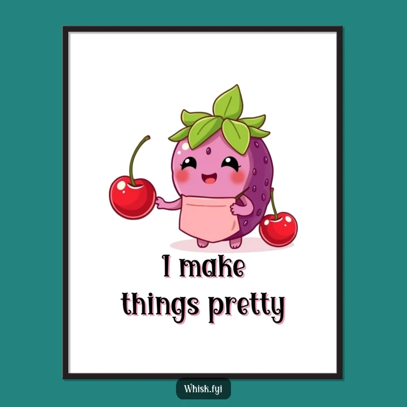 Funny Berry Chef Poster: Adorable Wall Art for Food Lovers