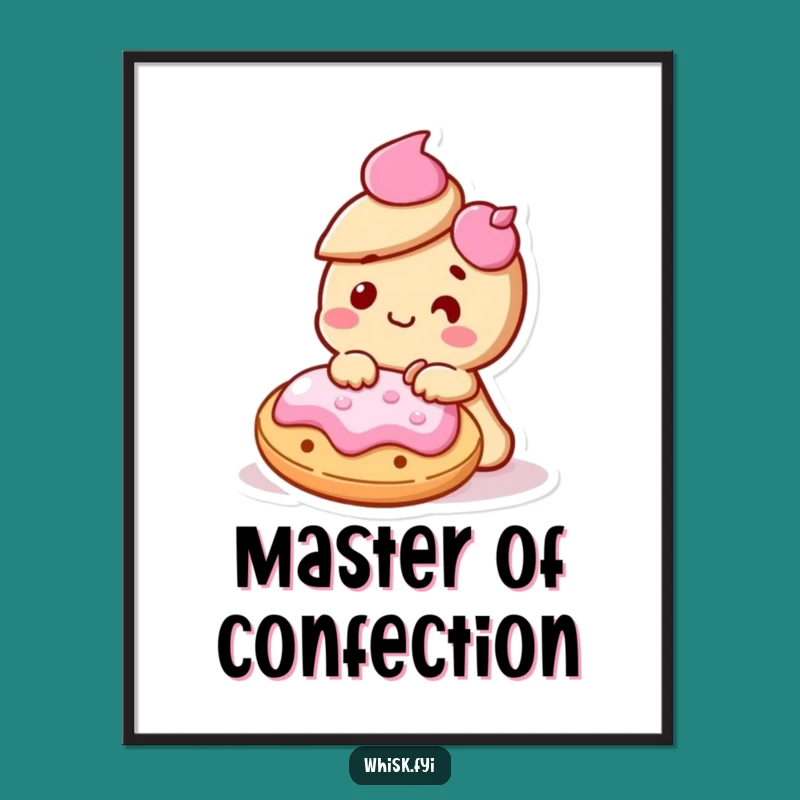 Funny Kawaii Cookie Poster - Decorating Art Print Humor Gift