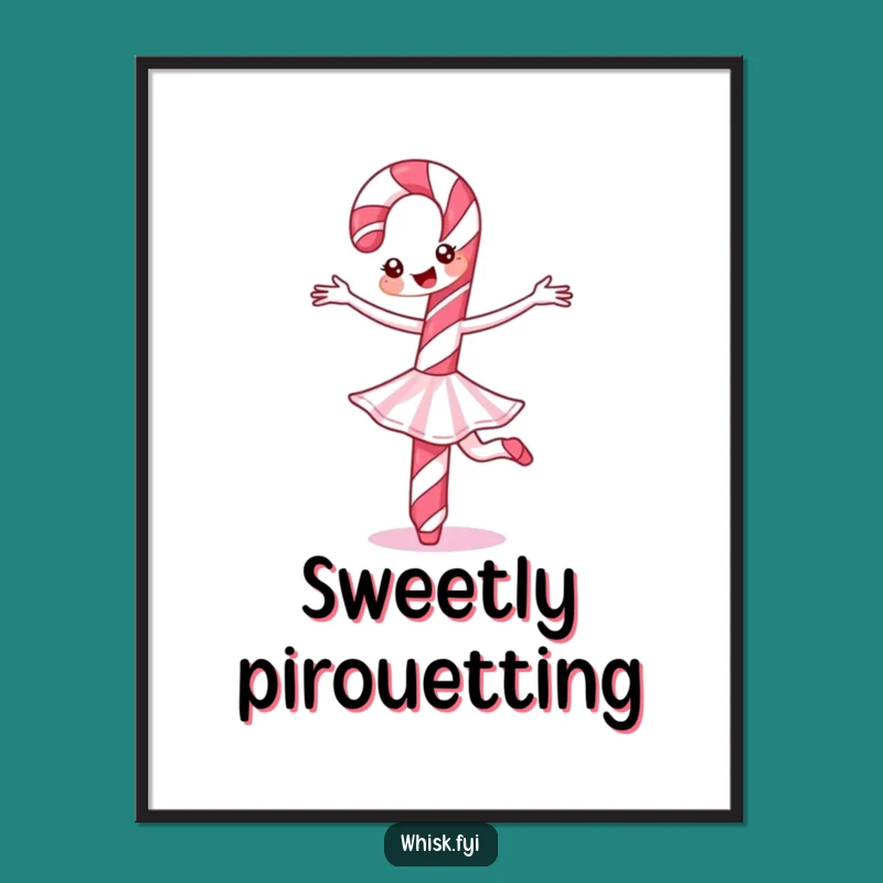 Funny Candy Cane Poster: Ballet Cheer Art, Perfect Holiday Gift!