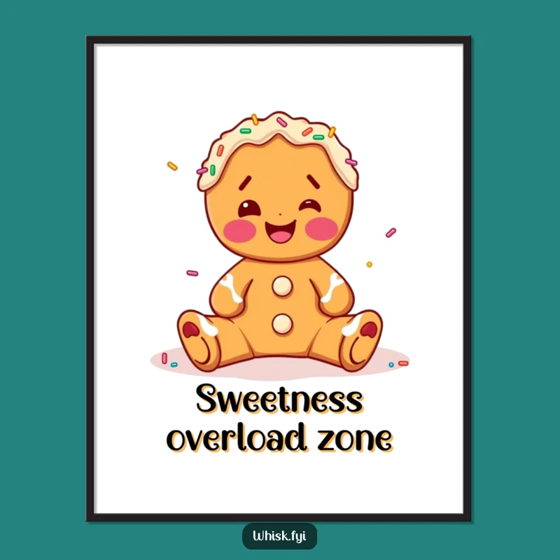Funny Gingerbread Decorating Poster - Joyful Art Print, Hilarious Wall Decor