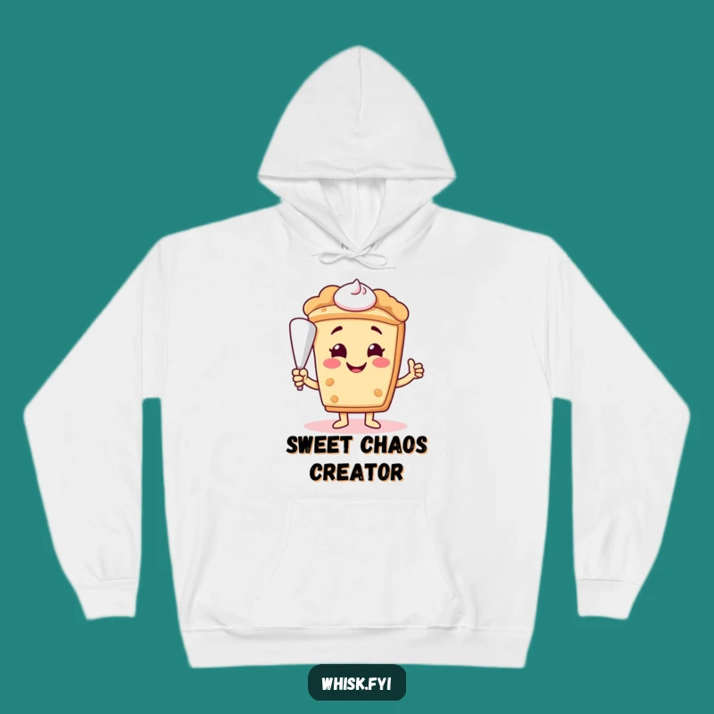 Funny Pie Slice Hoodie - Smiling Baker Character, Cozy Baking Gift