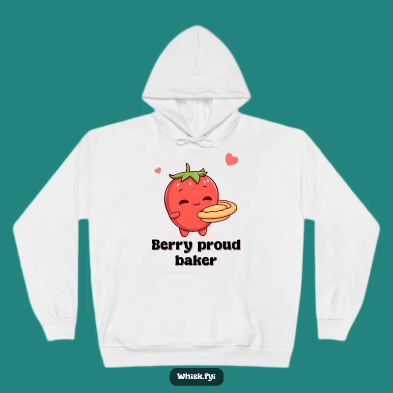 Funny Shy Strawberry Pie Hoodie - Cozy Baking Enthusiast Sweatshirt Gift