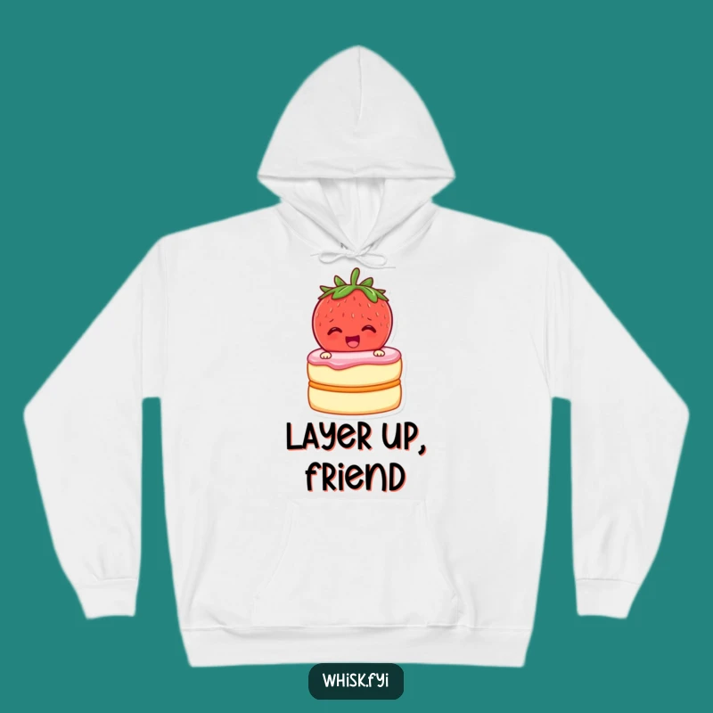 Funny Strawberry Baker Hoodie: Cozy Cheerful Fruit Zipping Cake Layers Sweatshirt
