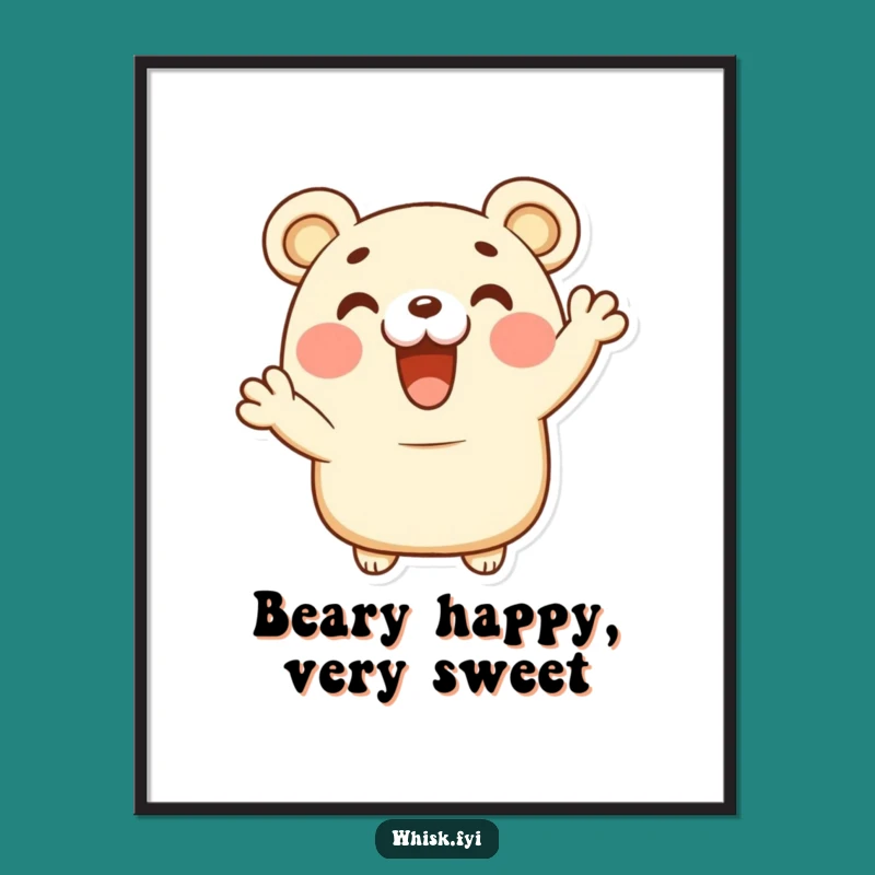 Bear Claw Cheer Wall Art Free Printable - Joyful Humorous Downloadable Decor