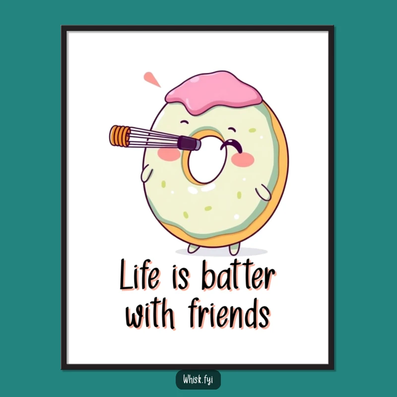 Free Printable Donut Whisk Wall Art: Funny Humorous Downloadable Gift for Kitchen