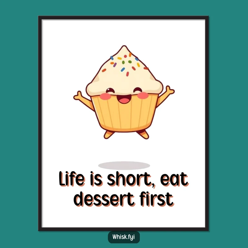 Free Printable Muffin Wall Art: Jumping Sprinkle Decor, Funny Download!