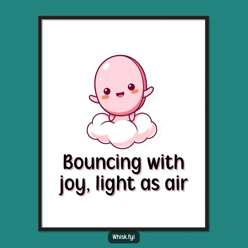 Free Printable Wall Art: Bouncing Macaron, Whimsical Decor, Downloadable Art