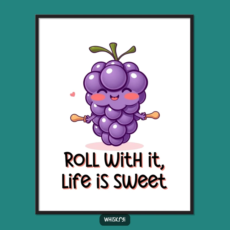Free Printable Wall Art: Joyful Grape Rolling Dough Kitchen Decor