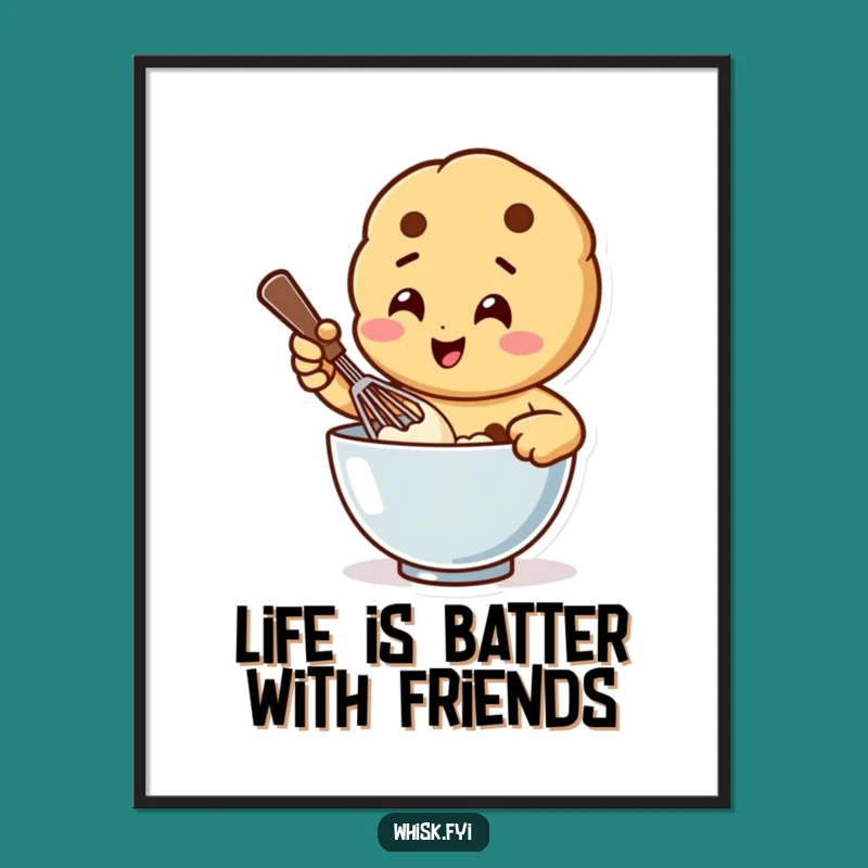 Funny Free Printable Wall Art: Cookie Chef Whisking, Hilarious Downloadable Decor for Kitchens!