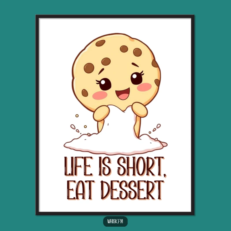 Funny Free Printable Wall Art: Giggling Cookie Sifting Flour - Downloadable Decor