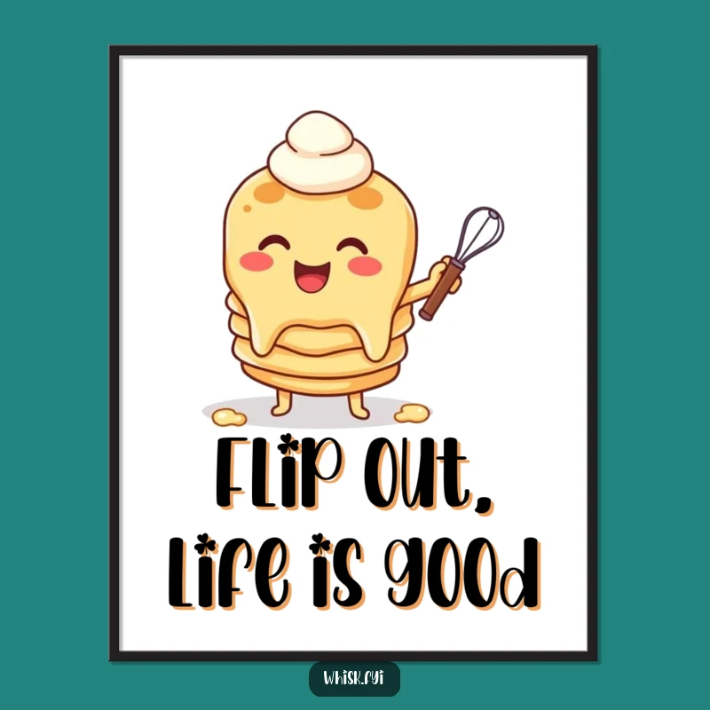 Funny Free Printable Wall Art: Pancake Chef Flipping, Hilarious Downloadable Decor for Breakfast Lovers!