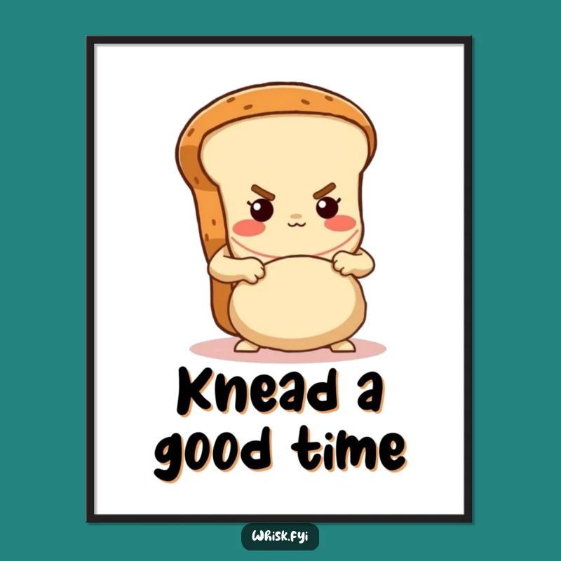 Free Printable Bread Loaf Art: Determined Baker Character Decor DIY Downloadable