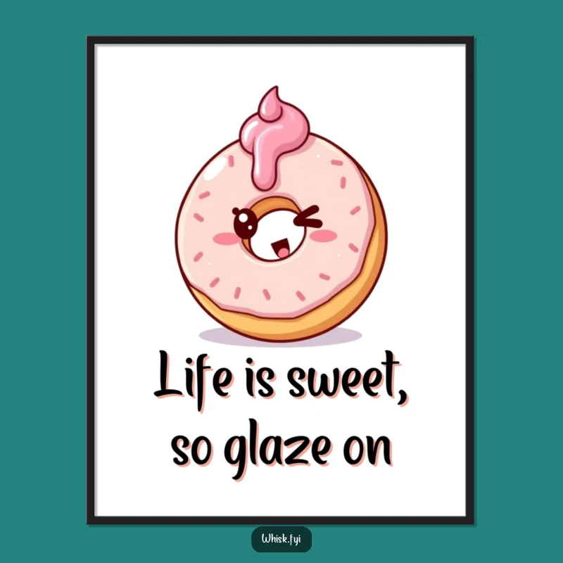Free Printable Doughnut Party Wall Art: Funny Sweet Downloadable Decor