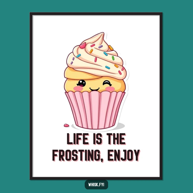 Funny Free Printable Wall Art: Cupcake Decorating Itself - Humorous Downloadable Sweet Decor