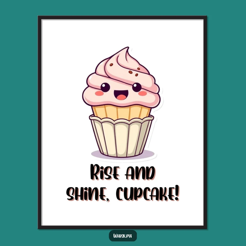 Excited Kawaii Cupcake Wall Art: Free Printable Downloadable Decor for Fun Spaces!