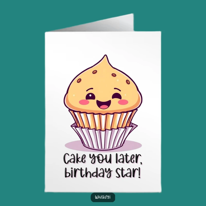 Free Printable Birthday Card: Joyful Muffin, Funny Downloadable Gift for Him or Her