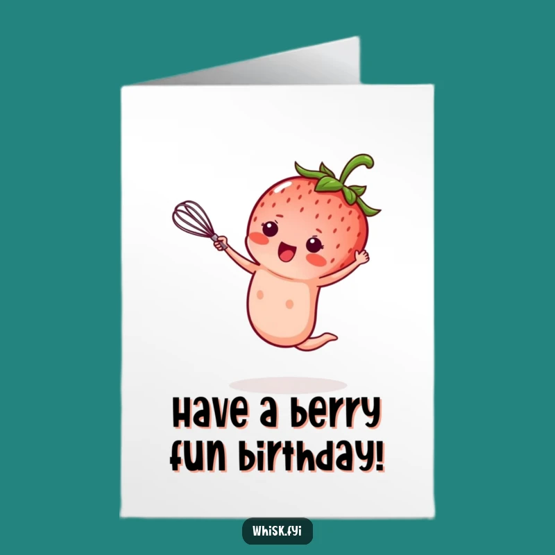 Cartwheeling Strawberry Birthday Card: Free Printable Fun for a Fruitful Celebration!